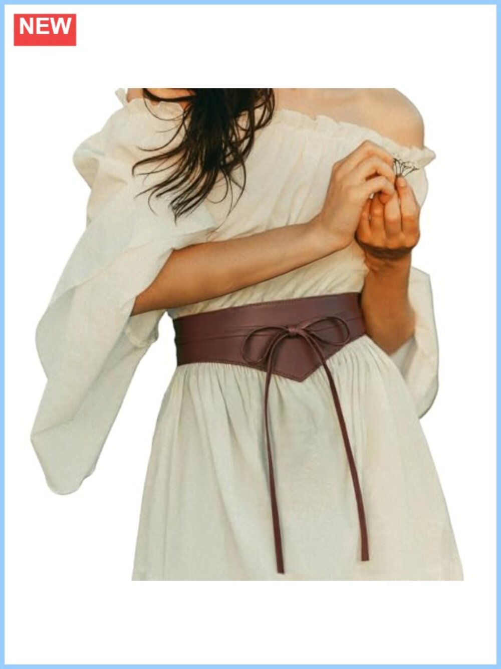 Wide PU Leather Renaissance Corset Belt Ren Faire Accessory